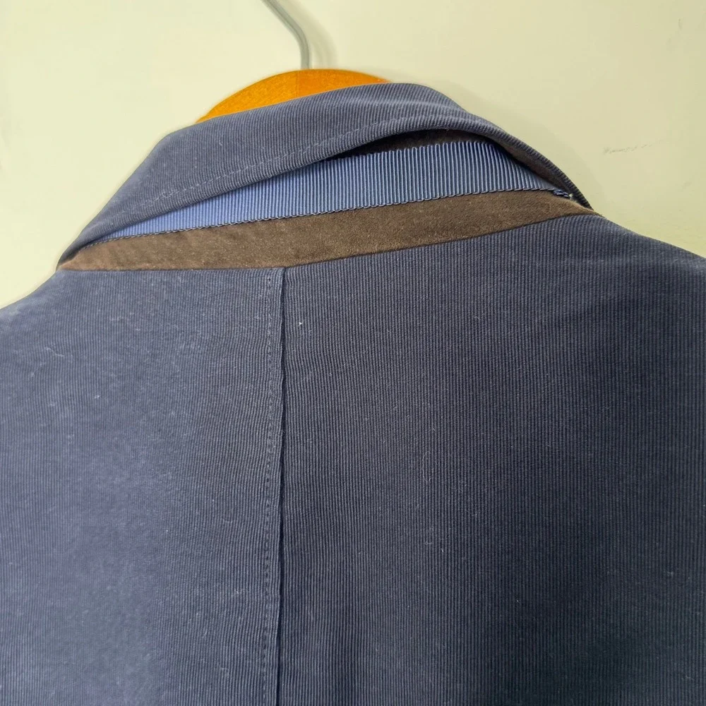 W.R.K. NY Blue 2‎ button blazer suede elbow patches Size 42